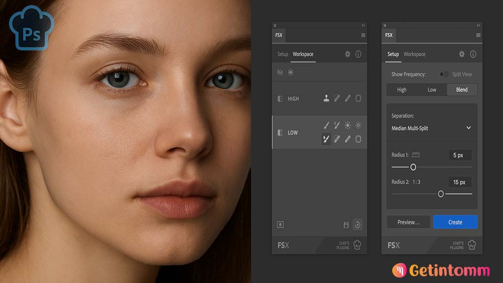 PhotoshopChef - FSX Plugin v1.0 Free Download 2 PhotoshopChef - FSX Plugin for Frequency Separation in Photoshop Plugin, Panels.
