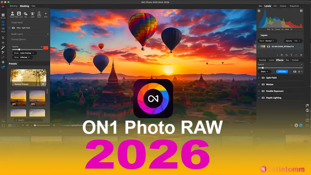 ON1 Photo RAW 2026.2 (v20.2.1.17865) Download - GetintoMM 2 on1 photo raw interface
