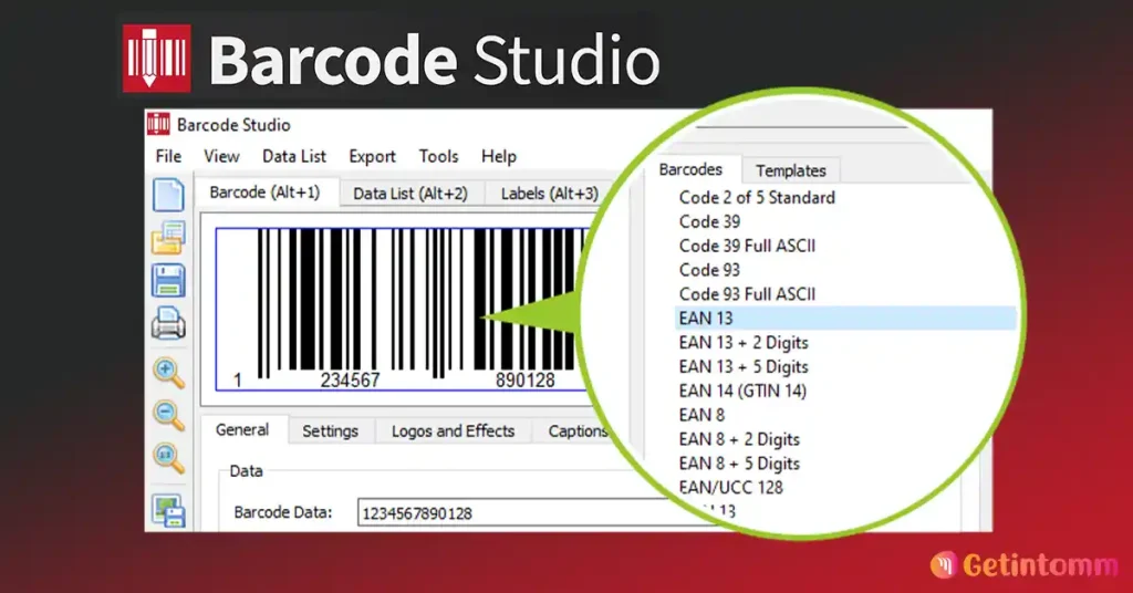 Barcode Studio 17.1.1.30778 Download (Latest 2026) – GetintoMM 2 Barcode Studio 17 main interface barcode label design