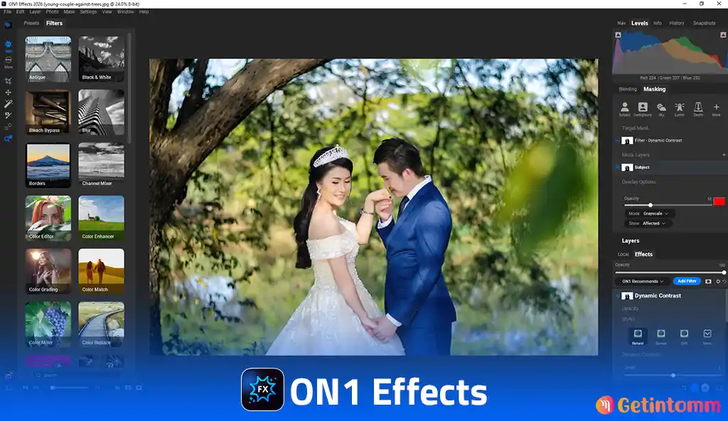 ON1 Effects 2026.2 v20.2.1.17958 Download | GetintoMM 2 ON1 Effects 2026 main interface photo editing workspace